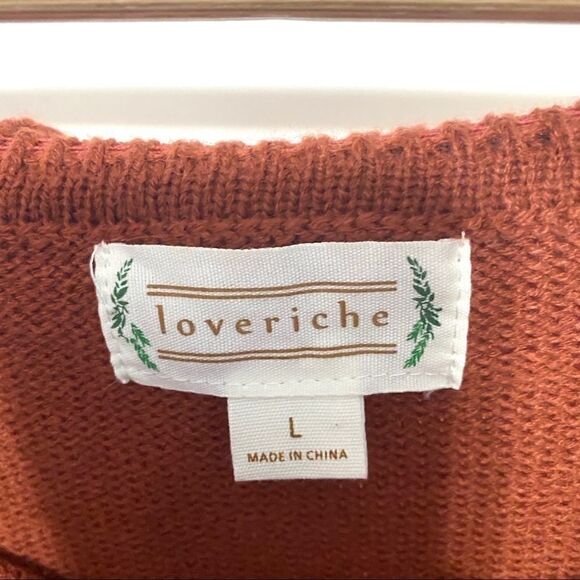 Love Riche Sweater ruffle Autumn colors large rust orange  ruffle sleeve - Picture 4 of 7